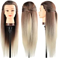 Los mejores  - Cabeza maniquí- DanseeMeibr 66cm cabeza peluqueria Practicas Formación de la Cosmetología para trenza 100% de cabello…